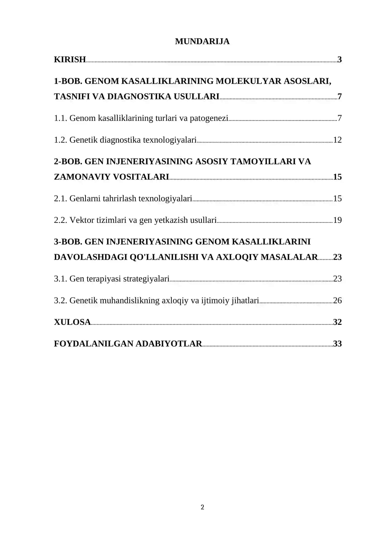 GENOM KASALLIKLARINING TASNIFI VA DIAGNOSTIKA USULLARI 2
