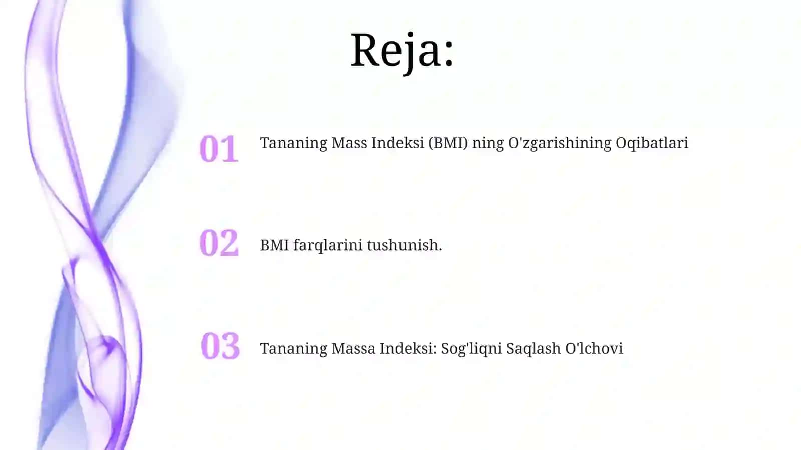 Tananing Massa Indeksi (BMI) ning O'zgarishining Oqibatlari 2