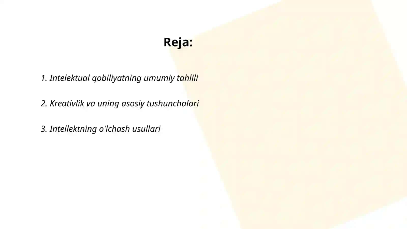 Intelekt va kreativlik nazariyalari 2