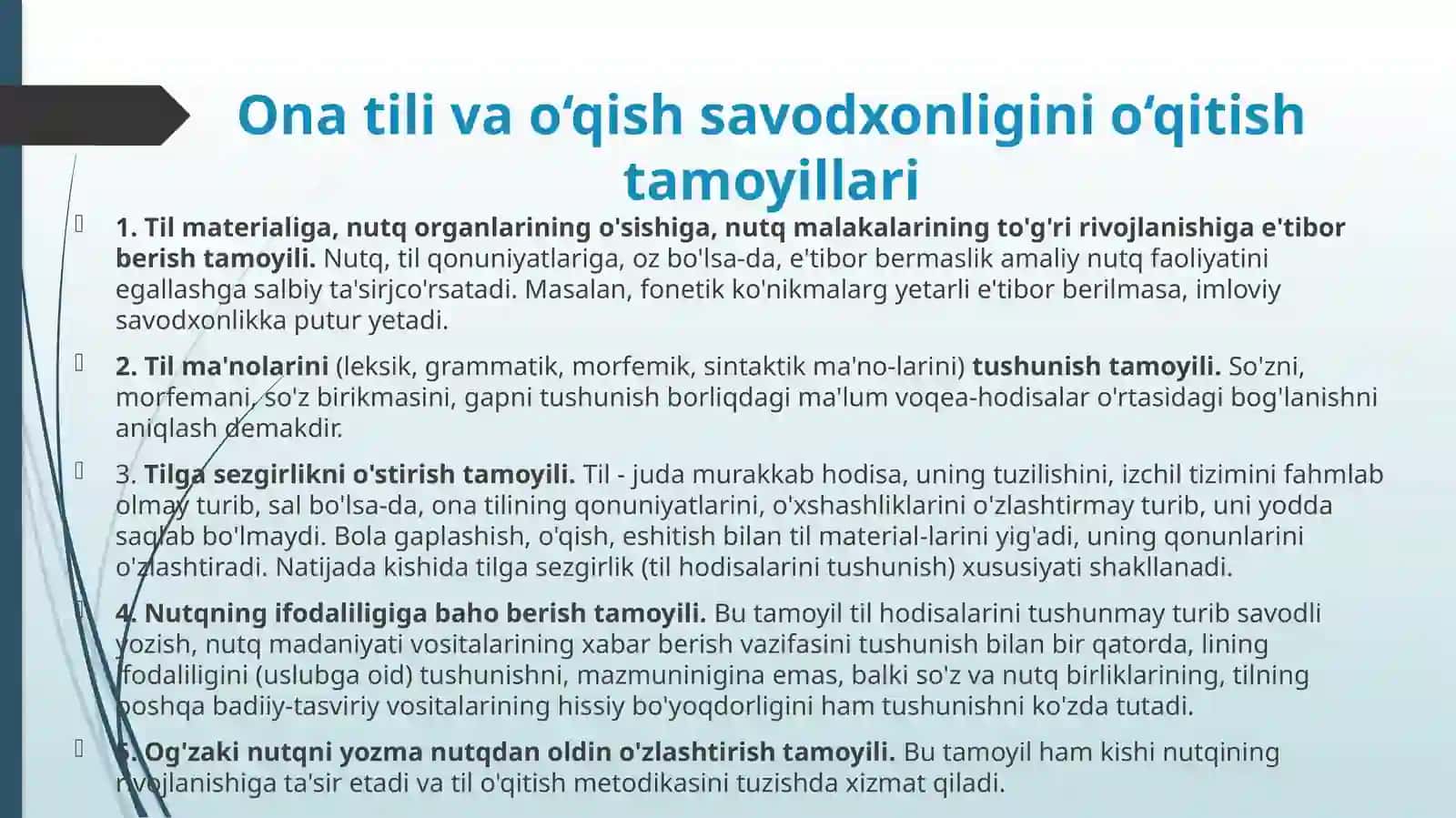 Ona tili va o‘qish savodxonligini o‘qitish metodikasi 2