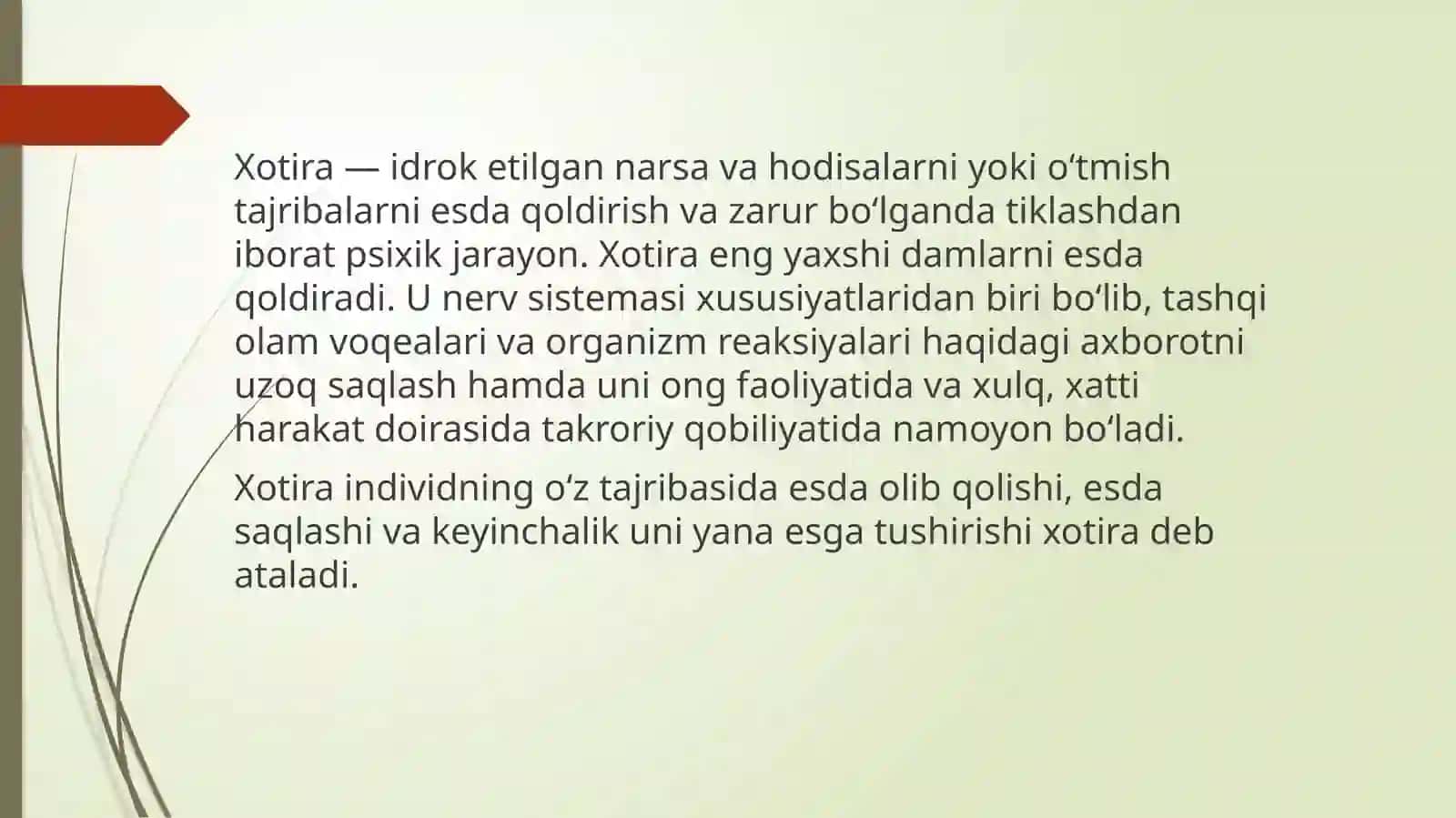QISQA VA UZOQ MUDDATLI XOTIRANING FIZIOLOGIK MEXANIZMLARI 2