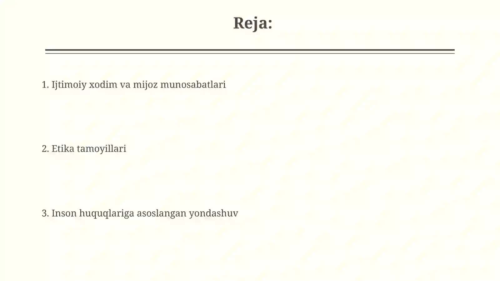Ijtimoiy ishchi va mijoz munosabati. Etik tamoyillar va inson huquqlariga asoslanganyondashuv 2