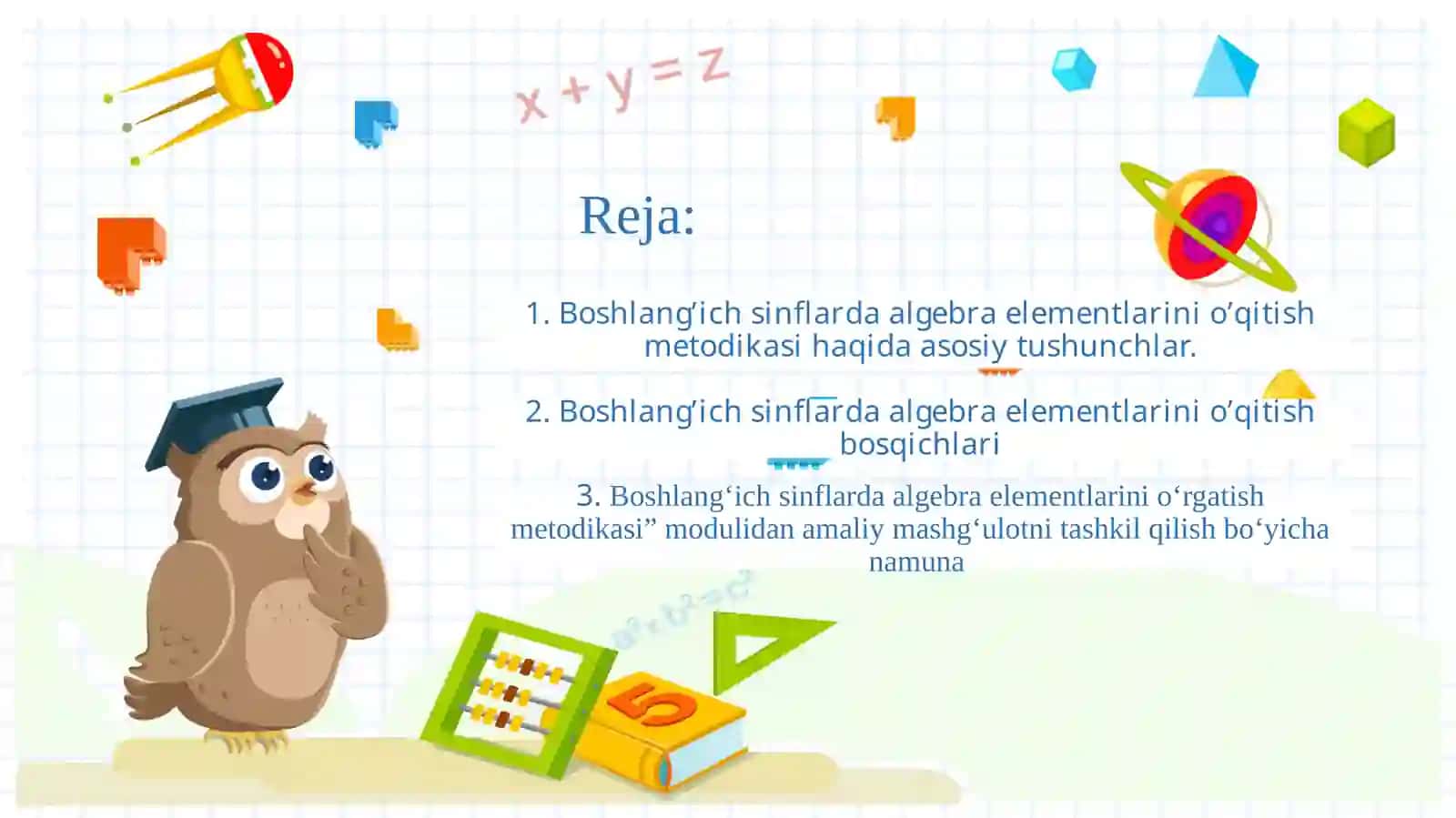 Boshlang’ichsinflaalgebraelementlarinio’qitishmetodikasi 2