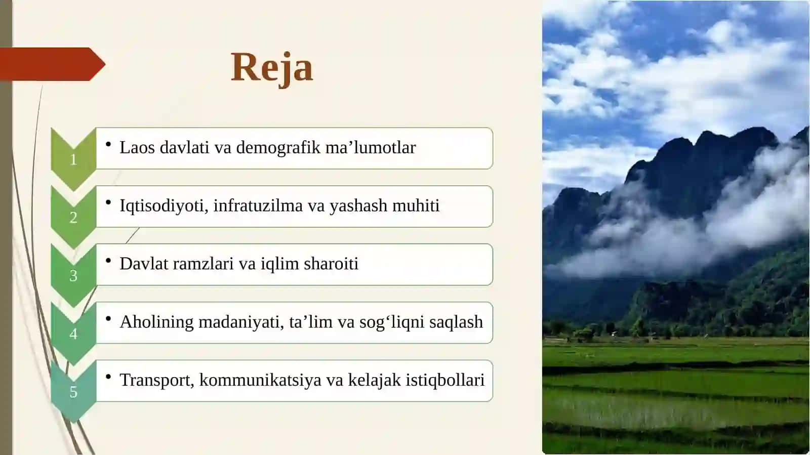 Laos davlati haqida umumiy ma'lumot 2