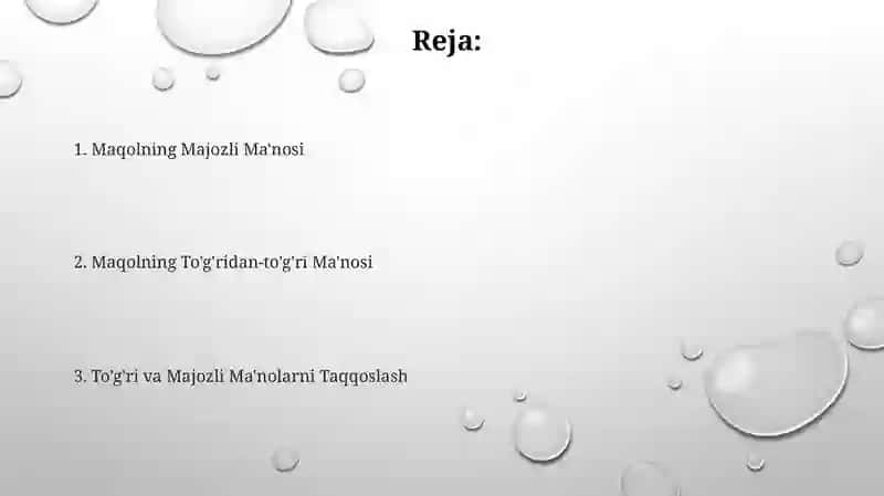 Misollar: majoziy ma'no 2