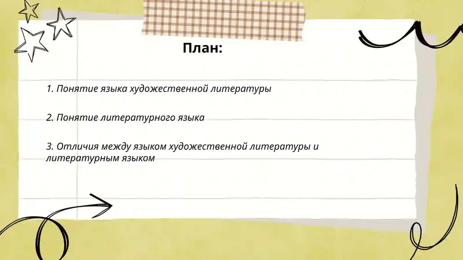 Соотношение понятий «язык художественной литературы» и «литературный язык» 2