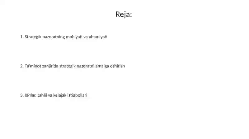 Strategik nazorat 2