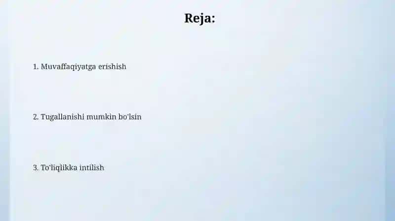Kelajakdagi Rejalar 2