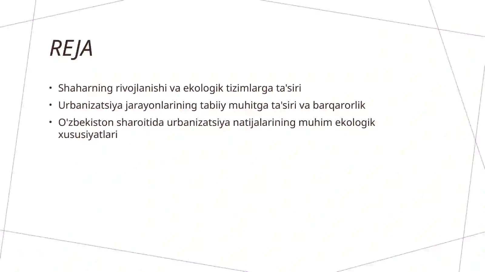 Atrof muhitga urbanizatsiya harakteri va uning natijalarining ta'siri 2