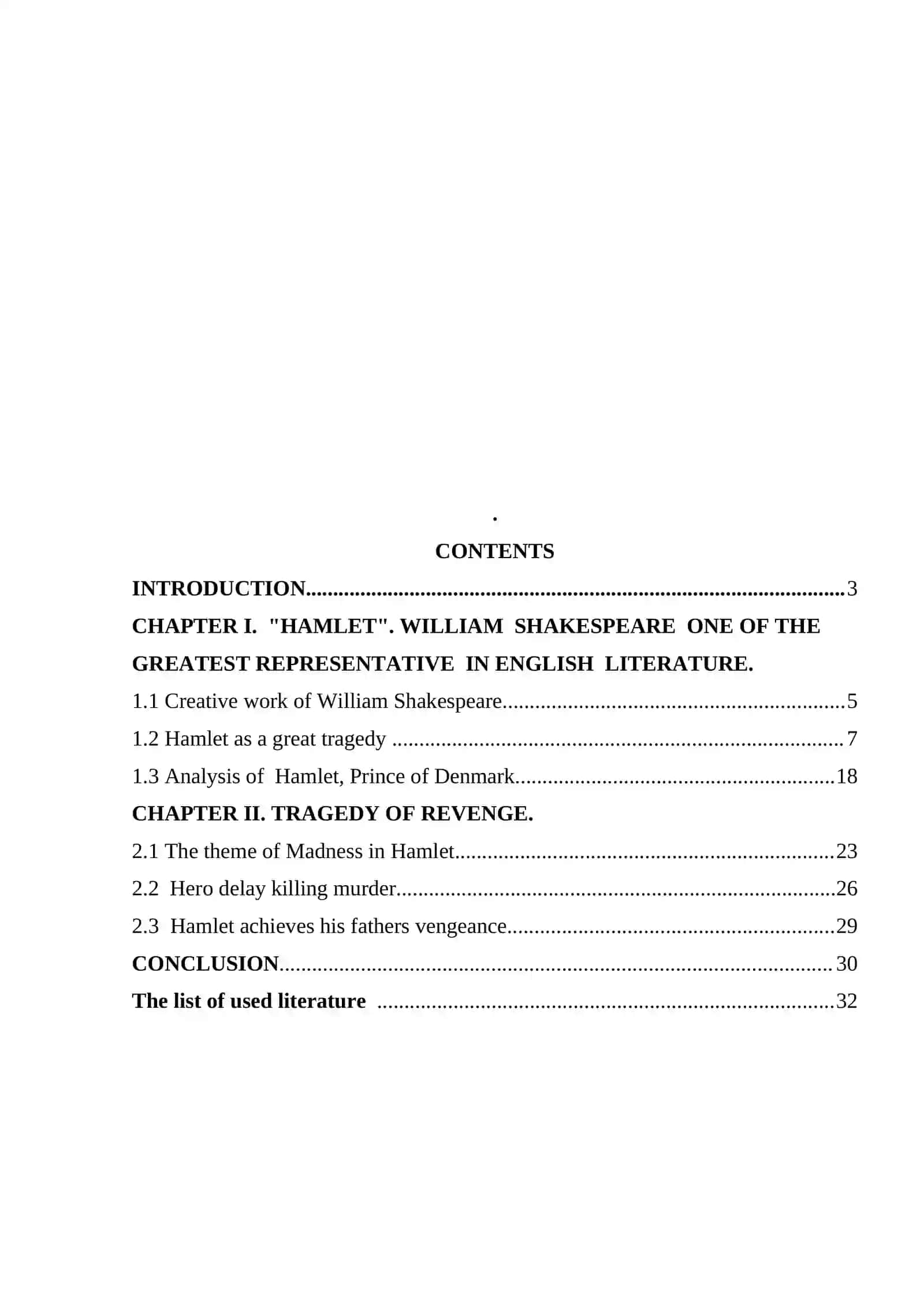 COURSE WORK: “HAMLET” AND "TRAGEDY OF REVENGE" 2