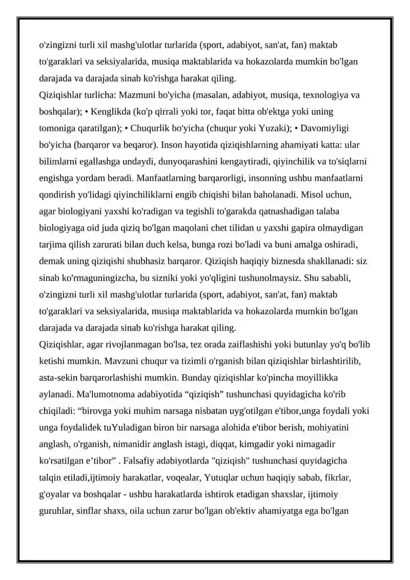 KASBIY QIZIQISH VA LAYOQATLARNI EKSPERIMENTAL O’RGANISH 2