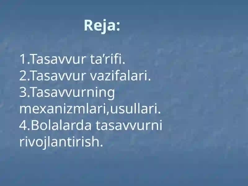 Tasavvurning mohiyati 2
