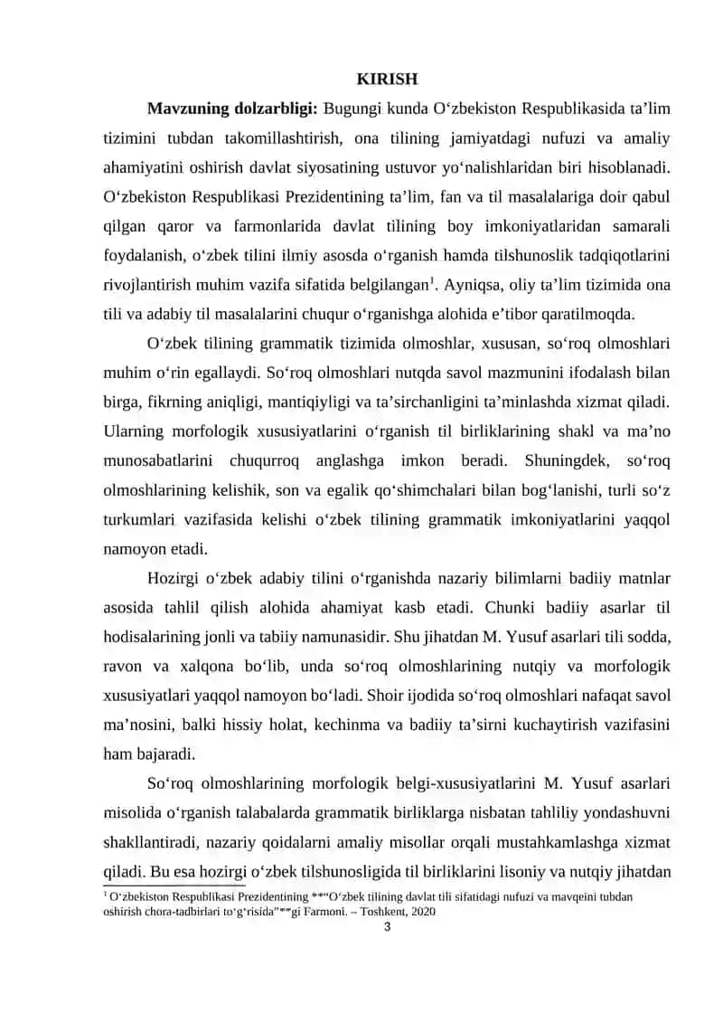 SO‘ROQ OLMOSHLARINING MORFOLOGIK BELGI-XUSUSIYATLARI. (M. YUSUF ASARLARI MISOLIDA) 2