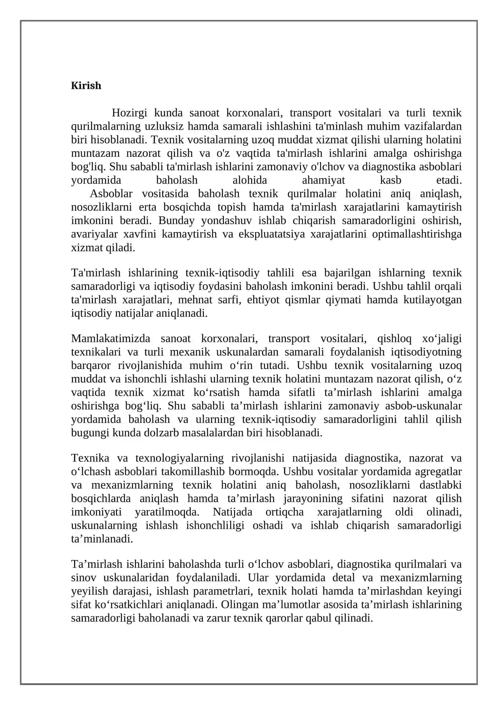 Ta'mirlash ishlarini asboblar vositasida baholash 2