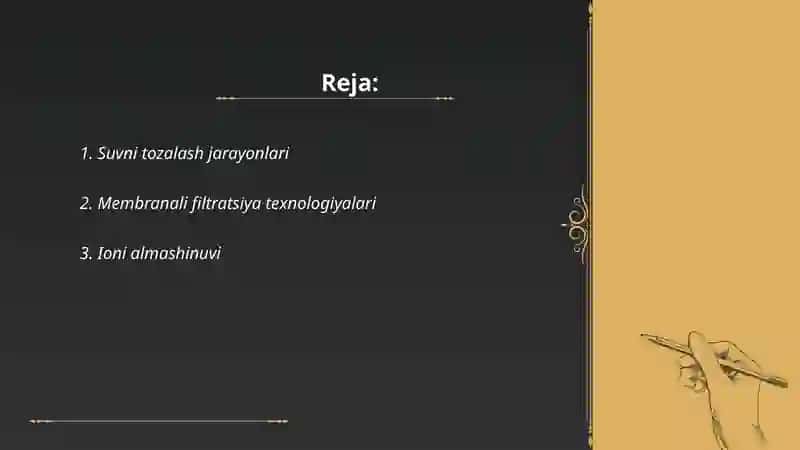 Suvni desalinizatsiya qilishnig kimyoviy texnalogiyasi 2