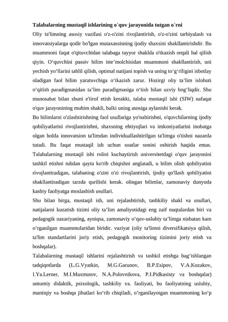 MUSTAQIL TALIM VA UNING TASHKIL ETISH 2