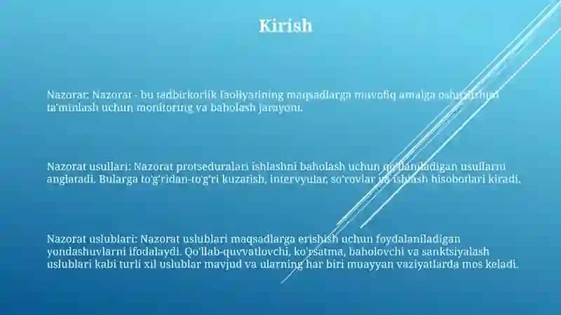 Nazorat Qilishning Usul Va Uslublari 2