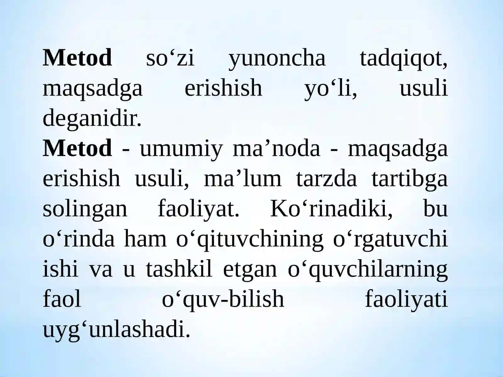 TA’LIM METODLARI VAVOSITALARI 2