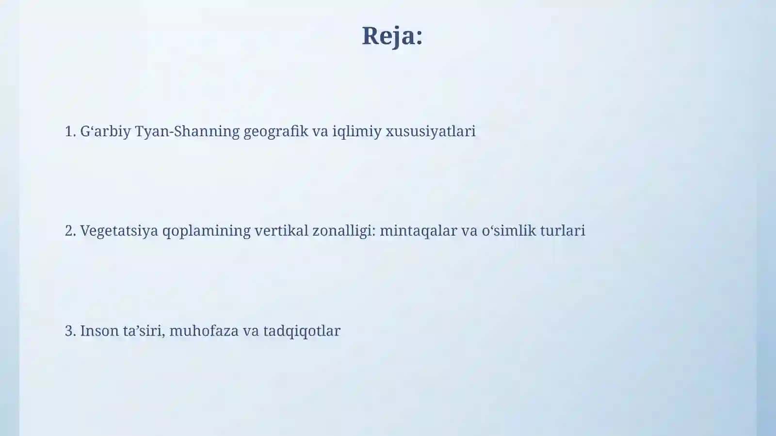 G'arbiy Tyan-Shantog'lario'simliklarqoplaminingbalandlikmintaqalanishi(vertikalzonallik) 2