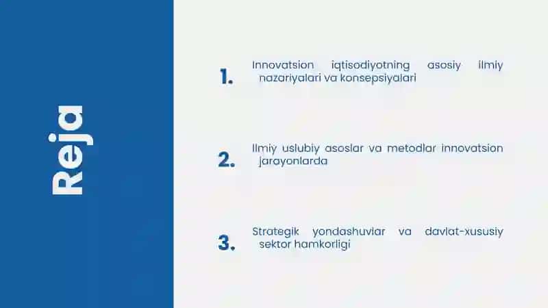 Innovatsion iqtisodiyotning ilmiy uslubiy asoslari 2