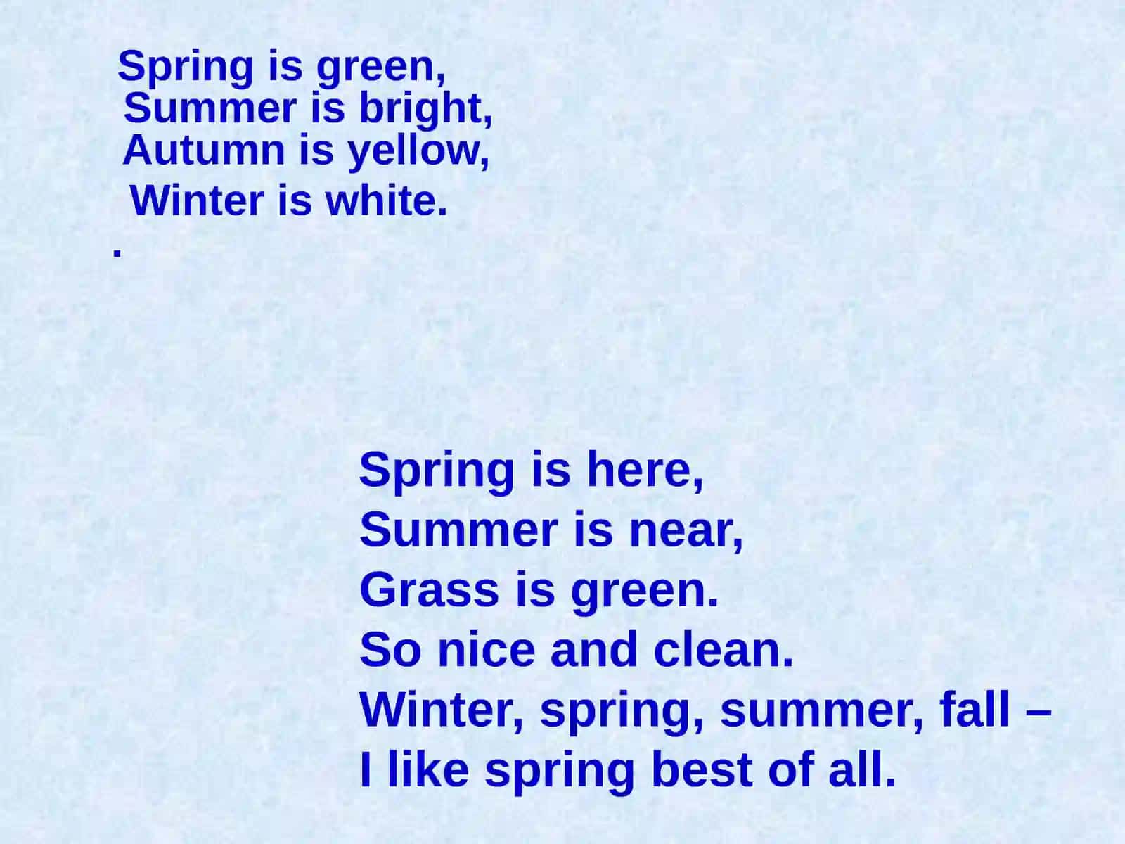 6-sinf Ingliz tili fanidan Weather and the seasons dars taqdimoti 2