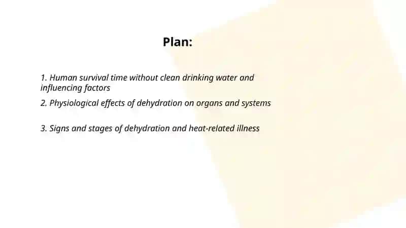 Human survival without clean drinking water 2
