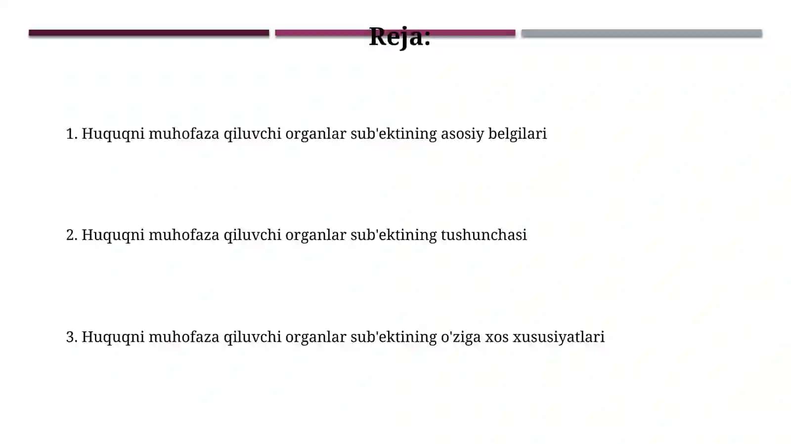 Huquqni muhofaza qiluvchi organlar predmeti tushunchasi va xususiyatlari 2