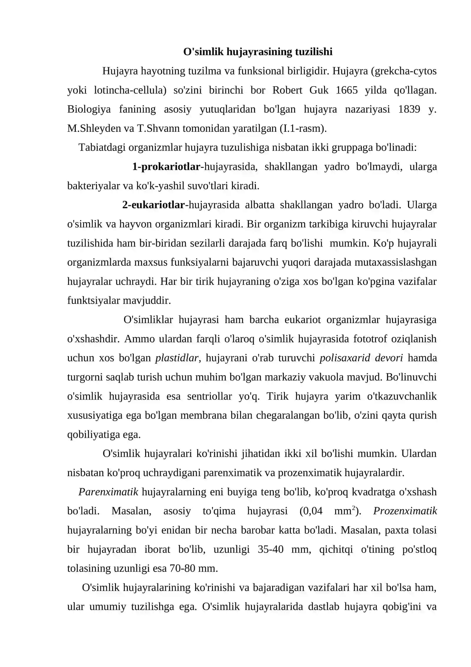 O’simlik hujayrasining tuzilishi 2