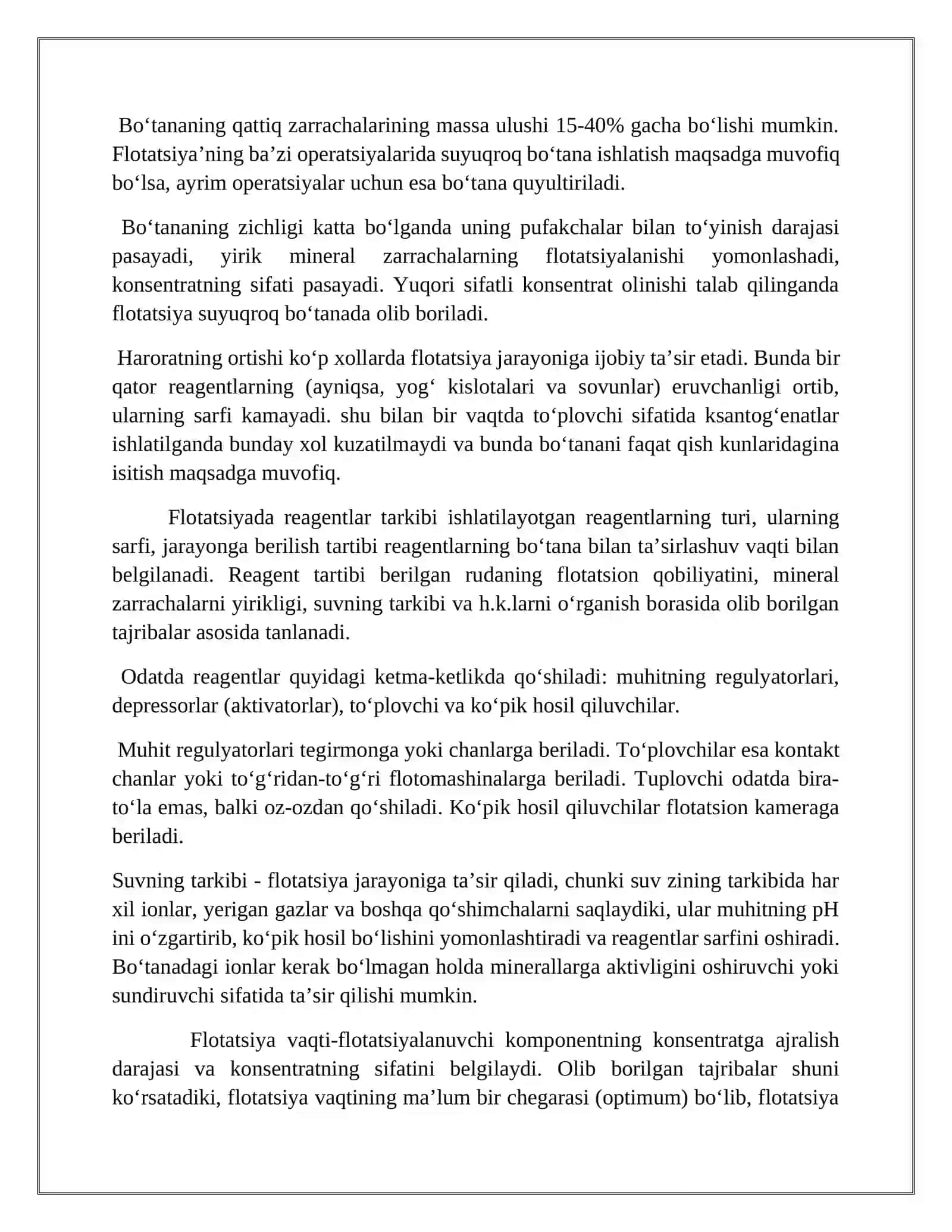 Flоtatsiya jаrаyonigа tа’sir etuvchi оmillаr 2