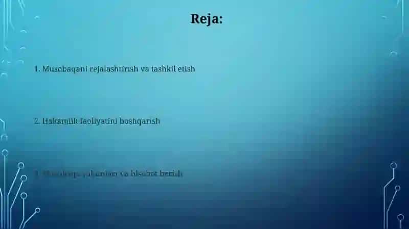 Tanlangan sport turida rejalashtirish va hakamlik faoliyati (suzish) 2