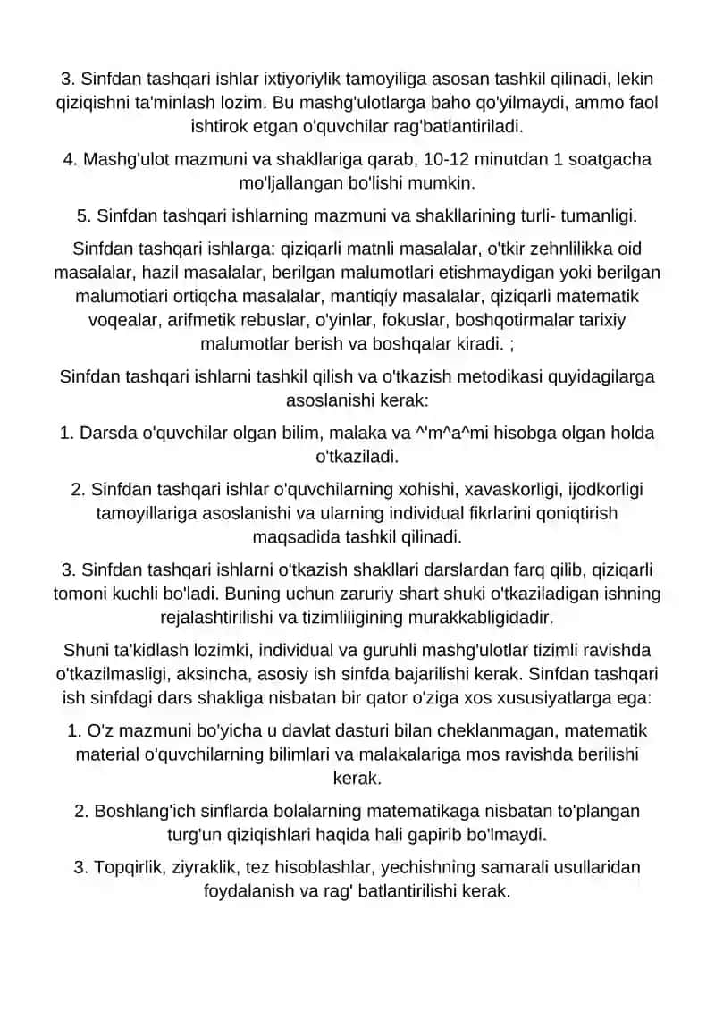 Sinfdan tashqari matematika mashg'ulotlari 2