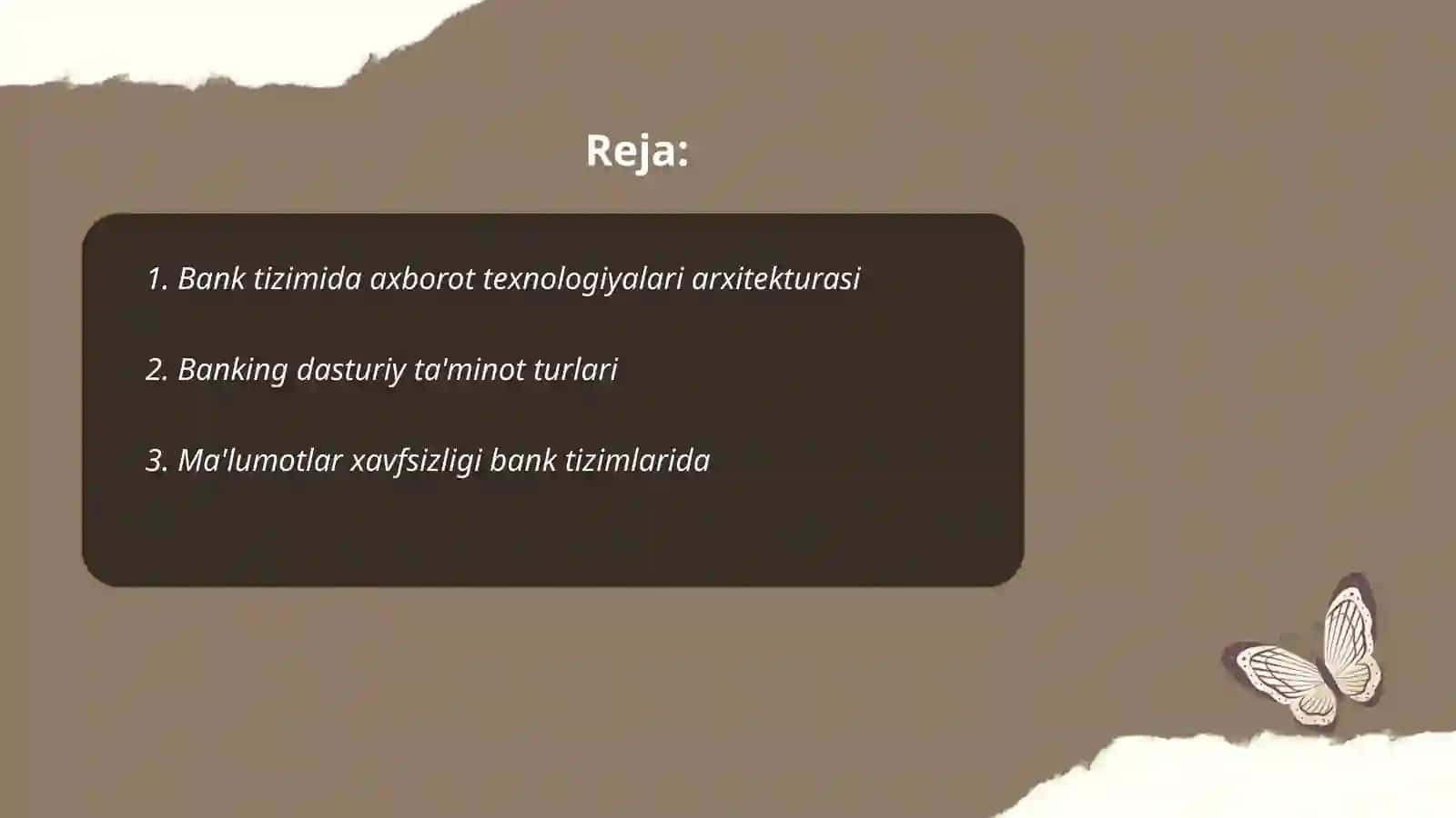 Bank tizimida axborot texnologiyalarining dasturiy ta'minoti 2