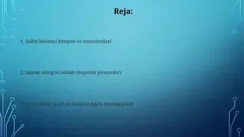 Sulfat Kislota Tayyorlash Usullari 2