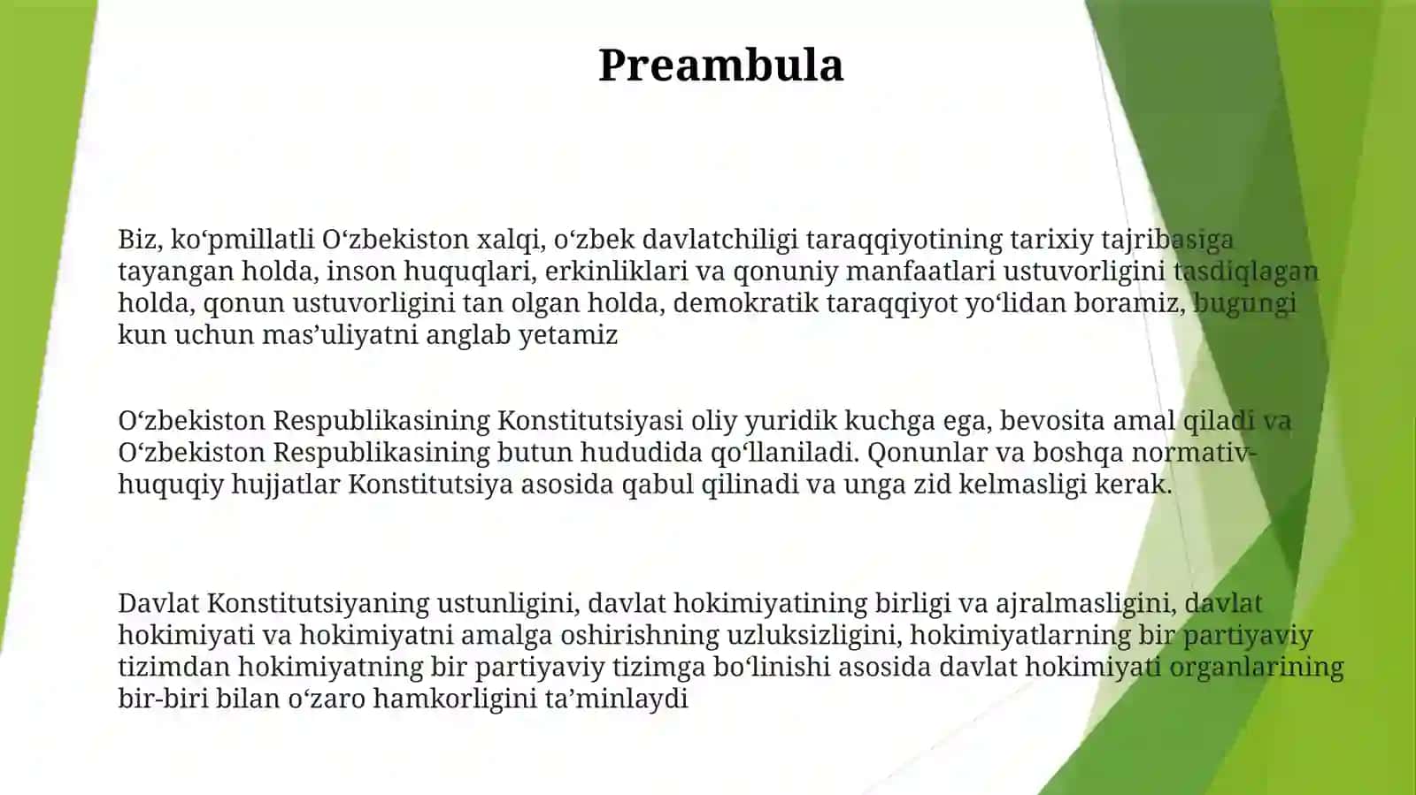 O‘zbekiston Respublikasining Konstitutsiyasi 2