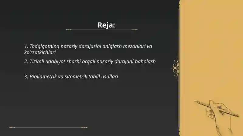 Tadqiqotning nazariy darajasini bilish usullari va shakillari 2