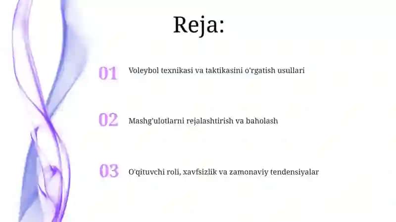 Voleybol o'yini texnikasi va taktikasini o'rgatish metodikasi 2