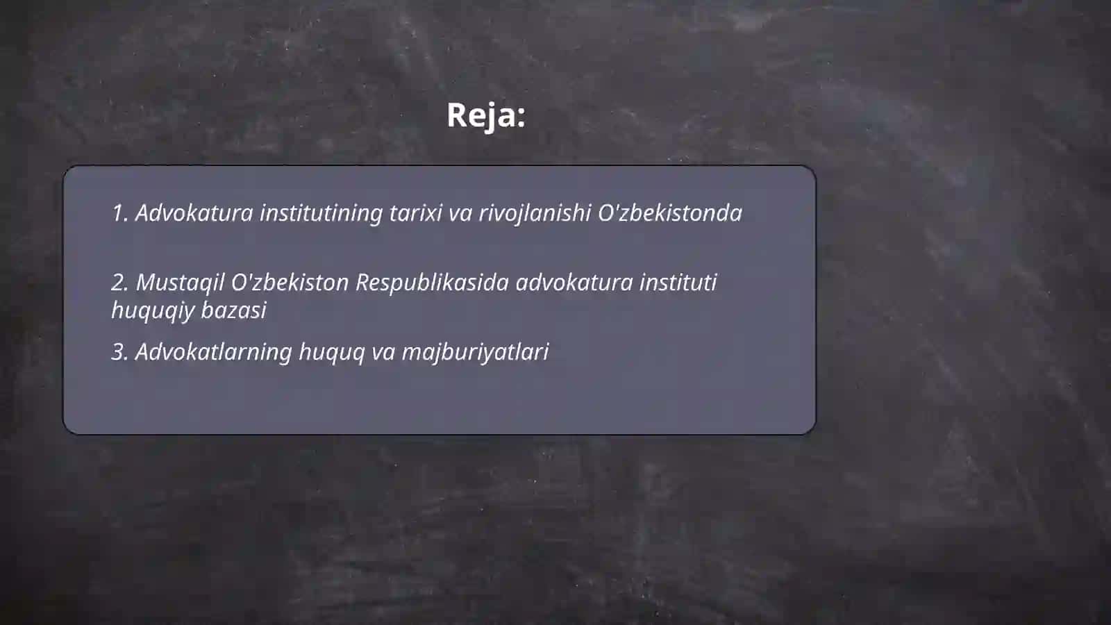Mustaqil O'zbekiston Respublikasida advokatura institutini takomillashuvi 2