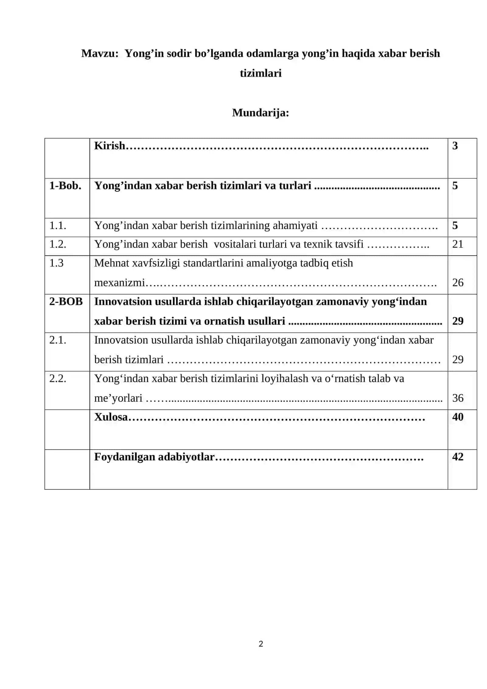 Yong’in sodir bo’lganda odamlarga yong’in haqida xabar berish tizimlari 2