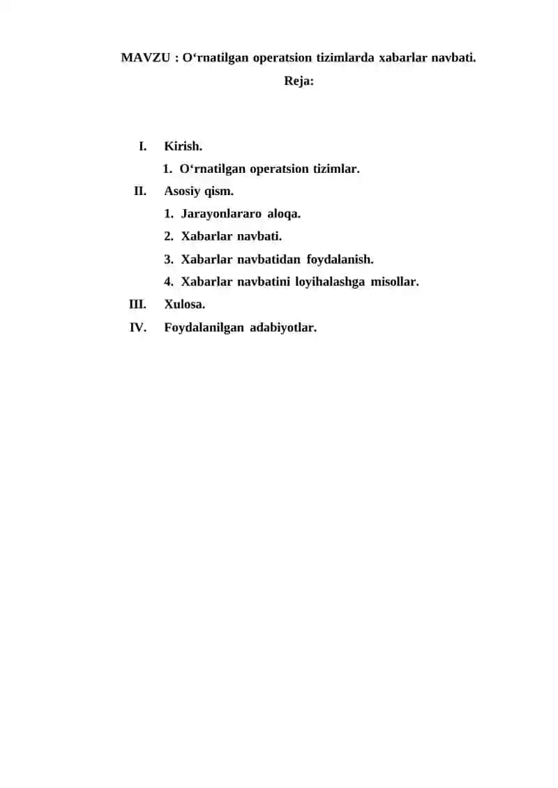O‘rnatilgan operatsion tizimlarda xabarlar navbati 2