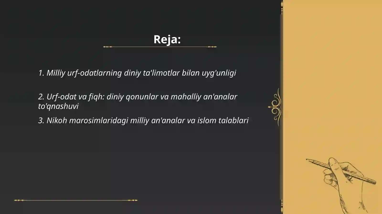 Milliy urf-odatlar va din: o'zaro aloqadorlik masalalari 2