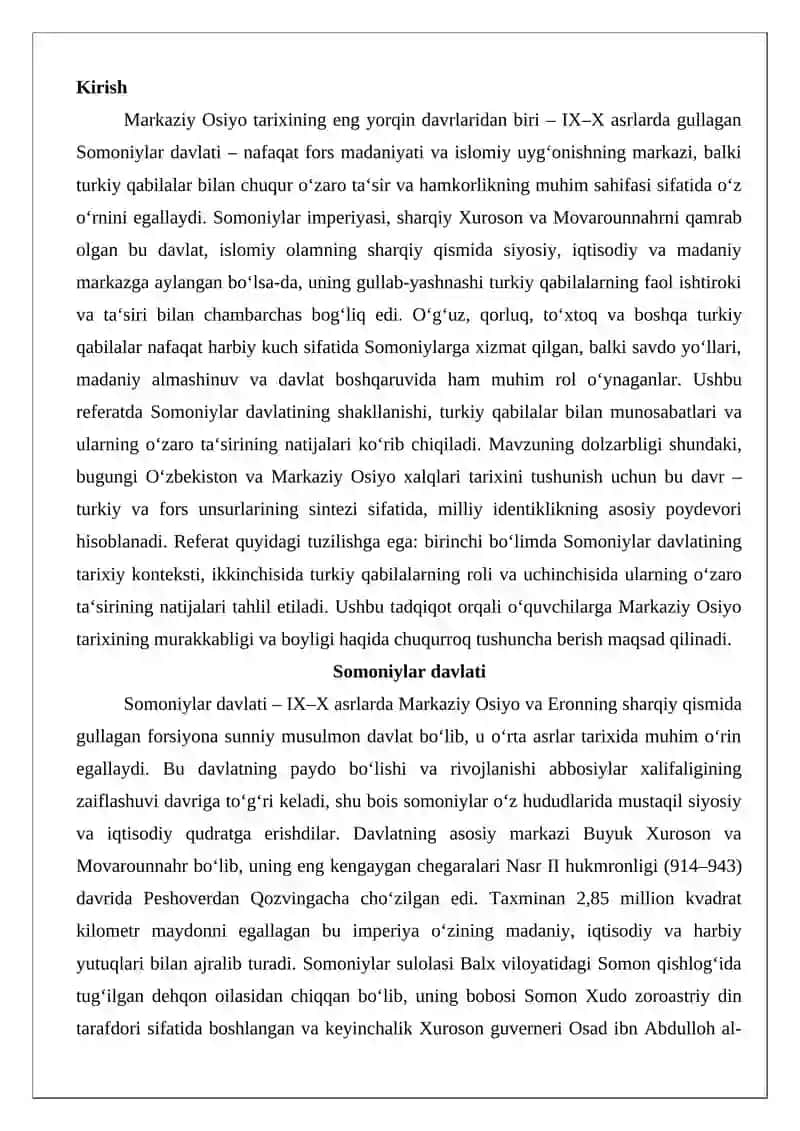 Somoniylar va Turkiy qabilalar 2