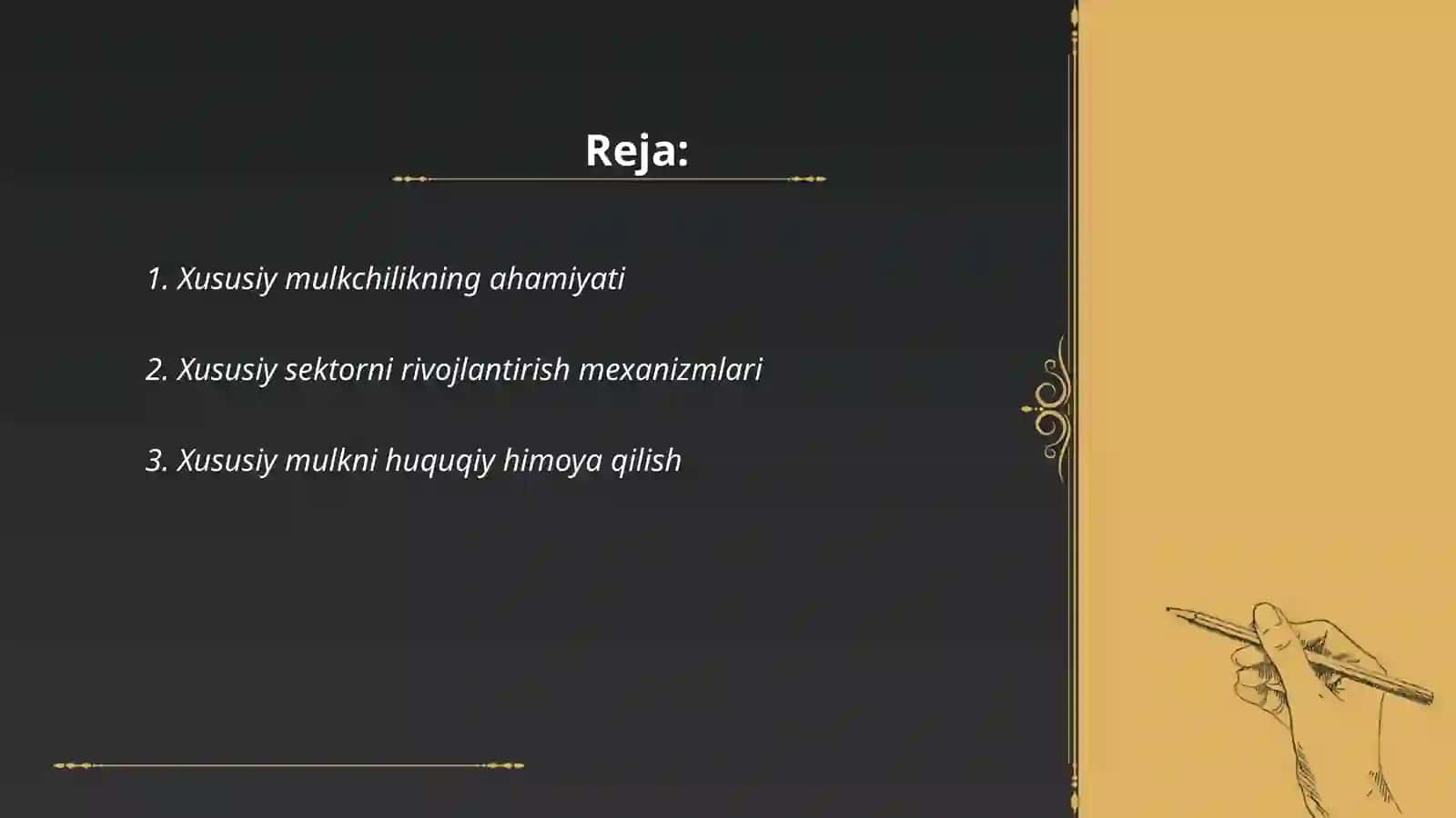 Xususiy mulkchilikning tarmogʻini kengaytirish 2
