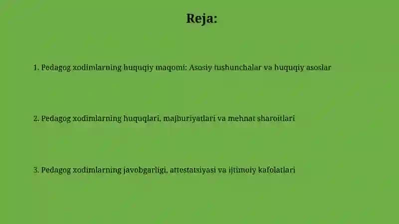 Pedagog xodimining huquqiy maqomi 2