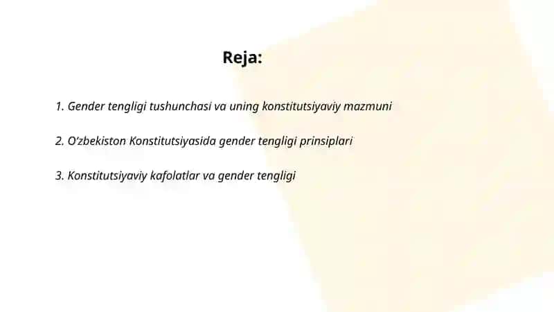 Gender tengligining konstitutsiyaviy asoslari 2