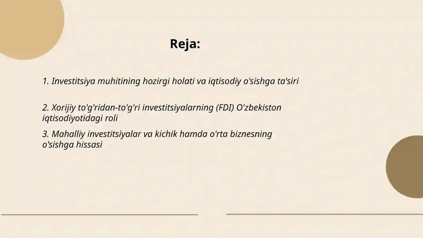 Òzbekiston Iqtisodiyotida investitsiya faolligi va uning òsishga tasiri 2