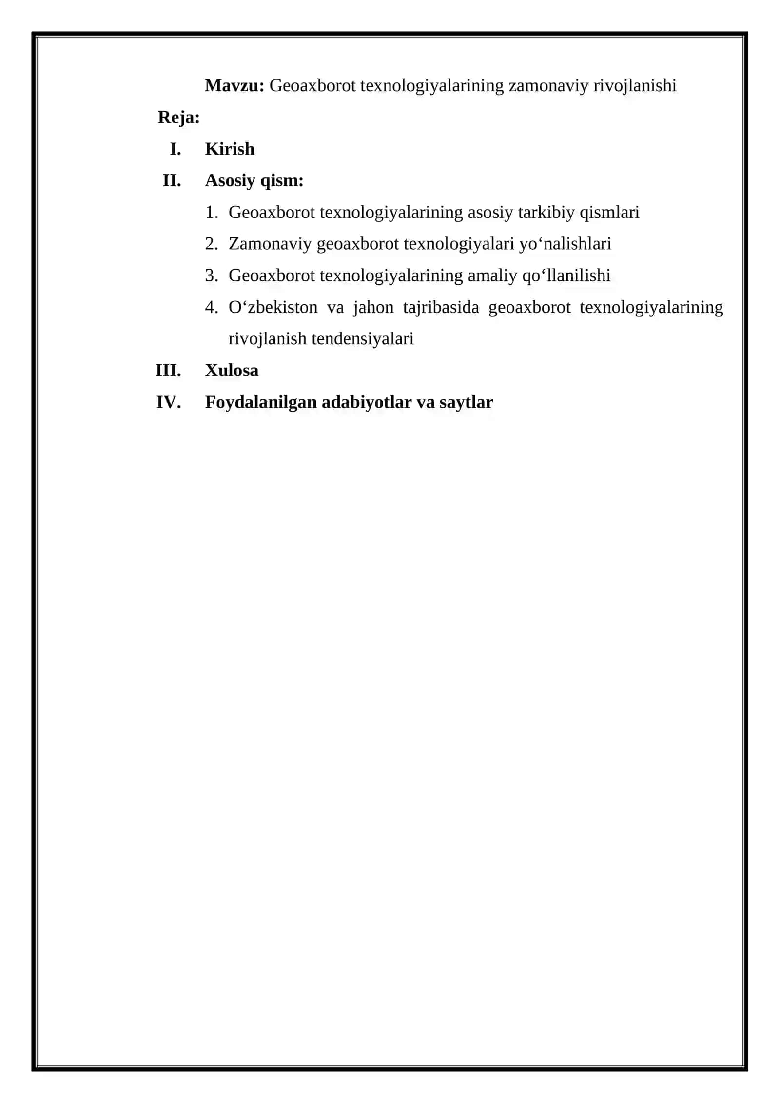Geoaxborot texnologiyalarining zamonaviy rivojlanishi 2