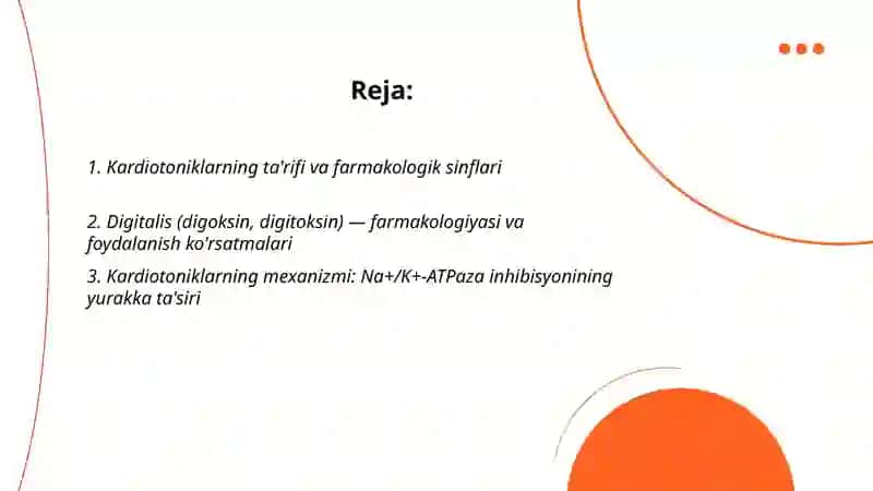 Kardiotoniklar va Anti-aritmik vositalar 2