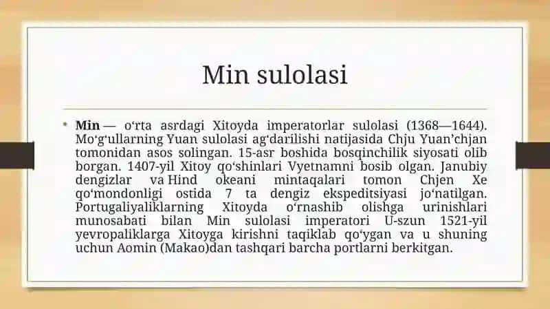 Min sulolasi davrida xalqaro munosabatlar va diplomatiya 2