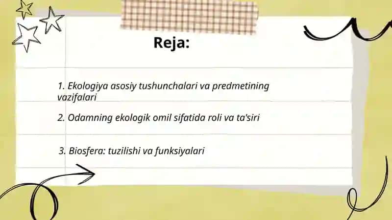 Ekologiya. Odam ekologik omil, biosfera va uning muammolari 2