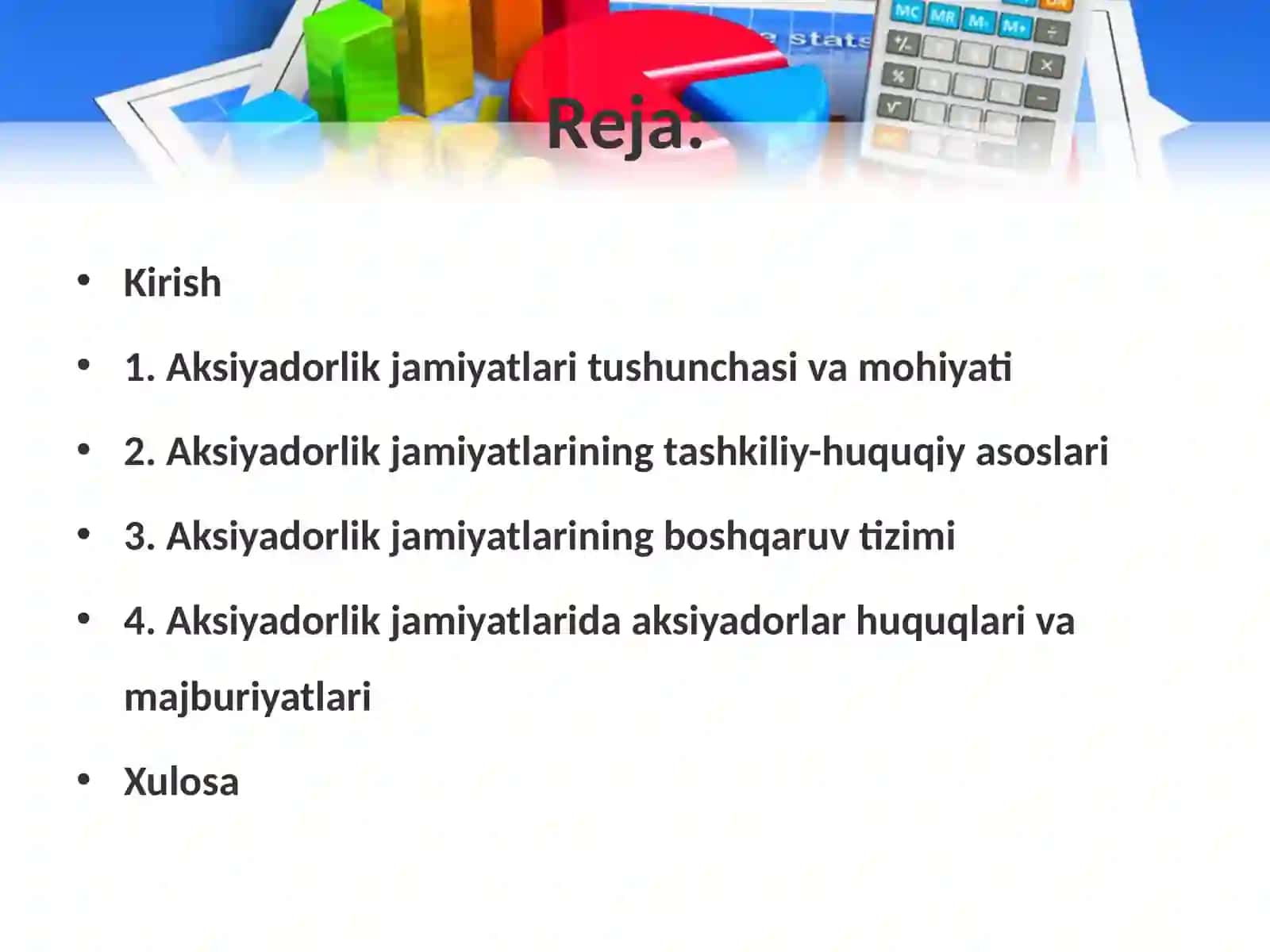 Aksiyadorlik jamiyatlarining tashkiliy xuquqiy asosi 2